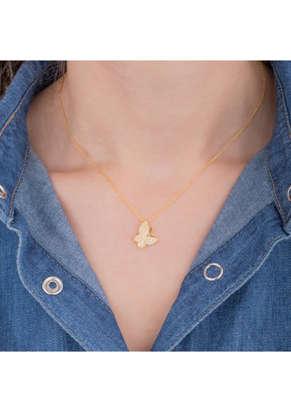 925 Ayar Gümüş Kelebek Kolye modelleri