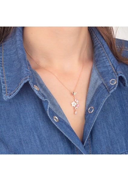 925 Ayar Gümüş Sallantılı Nergis Çiçeği Kolye modelleri