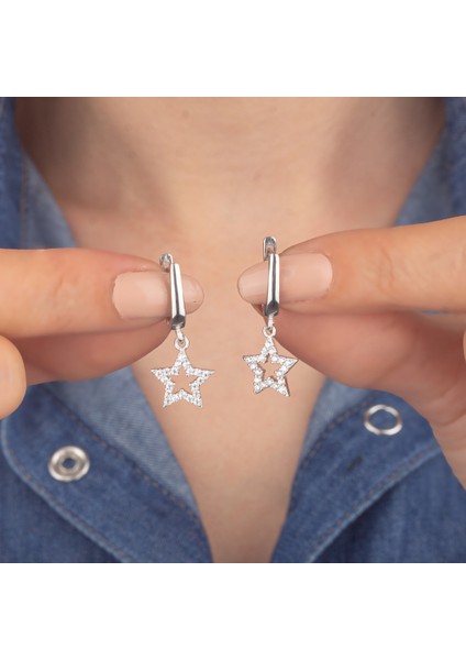 925 Ayar Gümüş Yıldız Sallantılı Küpe fiyatları