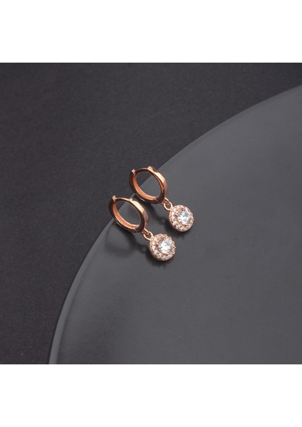 925 Ayar Gümüş Pırlanta Modeli Sallantılı Küpe