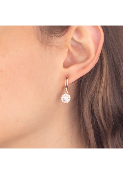 925 Ayar Gümüş Pırlanta Modeli Sallantılı Küpe modelleri