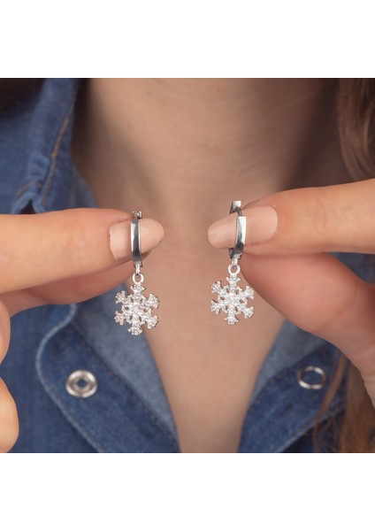 925 Ayar Gümüş Kar Tanesi Sallantılı Küpe fiyatları