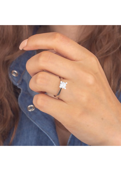 925 Ayar Gümüş Tek Taş Yüzük modelleri