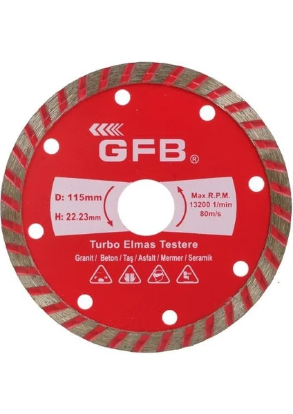 GFB Turbo Elmas Mermer Granit Kesici 115mm