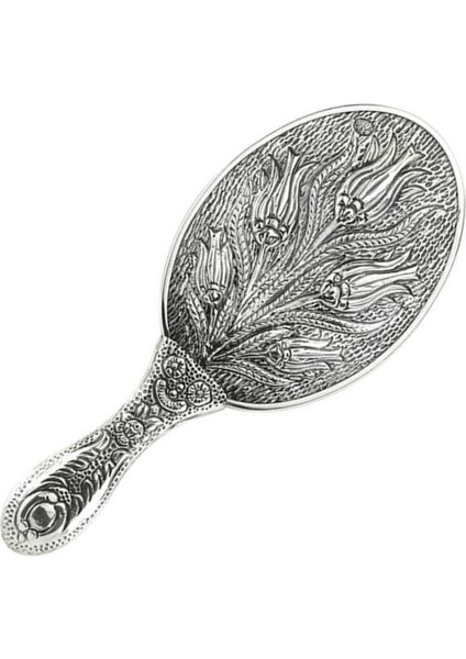 Büyük Boy Gümüş El Ayna Lale