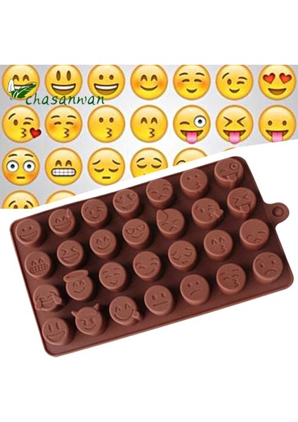 Emoji Şekilleri Silikon Çikolata Kalıbı