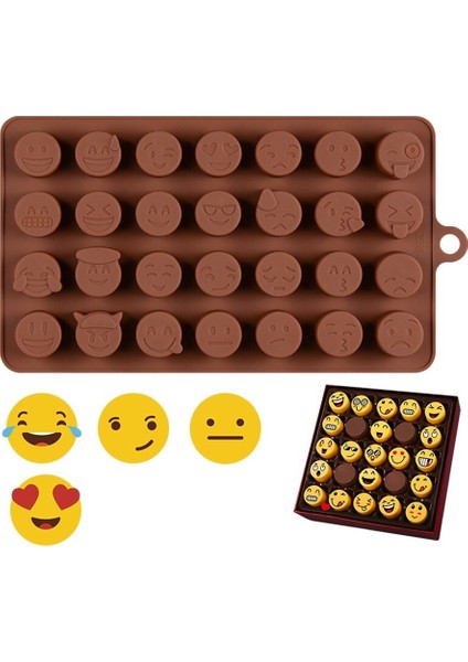 Emoji Şekilleri Silikon Çikolata Kalıbı