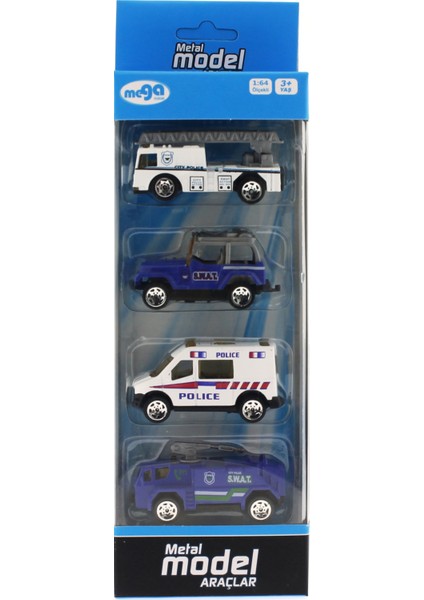 4'lü Die Cast Polis Seti
