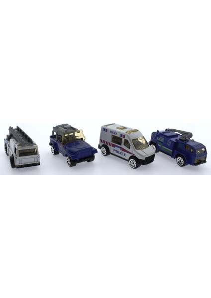 4'lü Die Cast Polis Seti