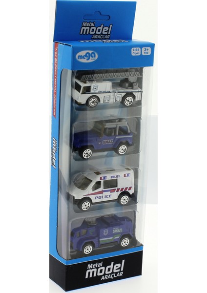 4'lü Die Cast Polis Seti