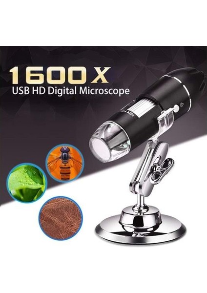 1600X Zoom 2mp USB Dijital Mikroskop 8 Ledli Kamera