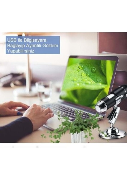 1600X Zoom 2mp USB Dijital Mikroskop 8 Ledli Kamera