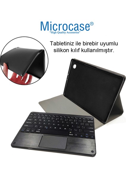 Lenovo M10 Plus 10.3 Inch TB-X606 X606F Bluetooth Touchpad Klavye + Bkk5 Standlı Kılıf - Siyah