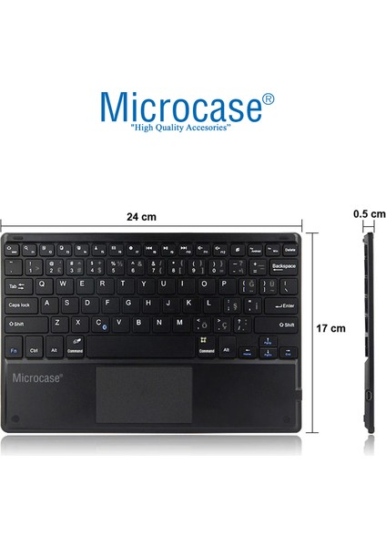 iPad Air 2 Bluetooth Touchpad Klavye + Bkk5 Standlı Kılıf - Siyah