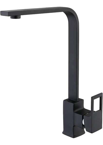 Dallas Premium Siyah Krom Süper Kare Mutfak Eviye Bataryası