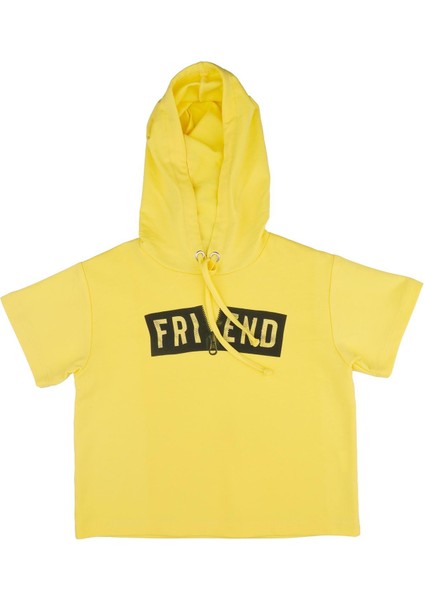 Kız Çocuk Kapüşonlu Yarım Kollu Sweatshirt fiyatları