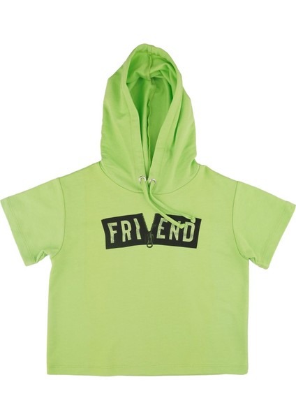 Kız Çocuk Kapüşonlu Yarım Kollu Sweatshirt fiyatları