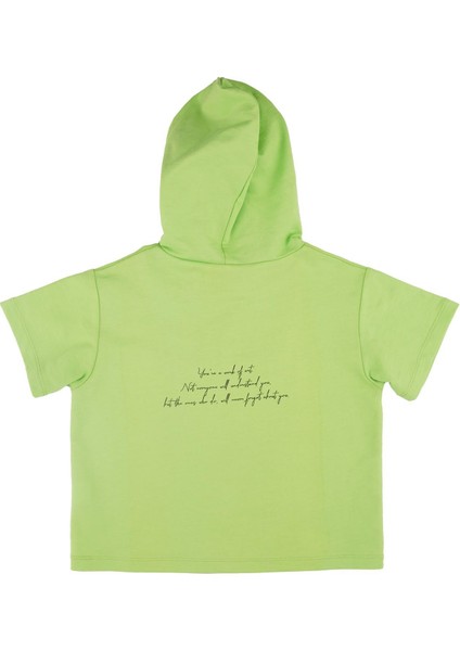 Kız Çocuk Kapüşonlu Yarım Kollu Sweatshirt fırsatları