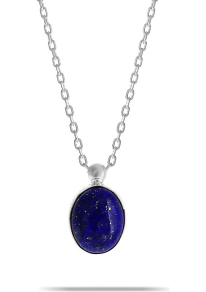 Lapis Lazuli Taşlı Gümüş Kolye 7317