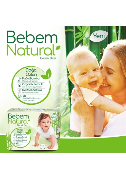 Bebem Natural Bebek Bezi 5 Beden Junior  Mega Fırsat Paketi 192 Adet