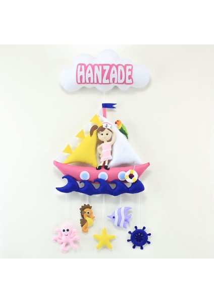 Hanzade Isimli Denizci Kız Bebek Odası Kapı Süsü