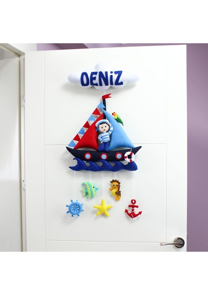 Deniz Isimli Denizci Bebek Odası Kapı Süsü