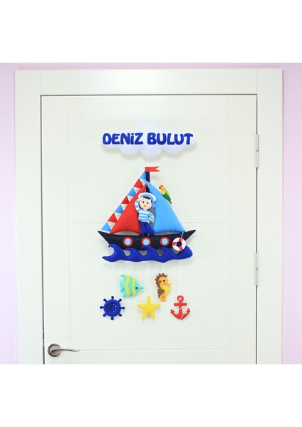 Deniz Bulut Isimli Denizci Bebek Odası Kapı Süsü fiyatları