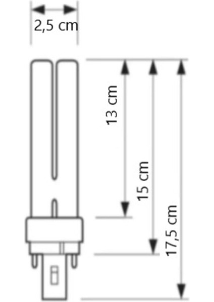 26W 827 2pinli Plc Ampul Sarı Günışığı