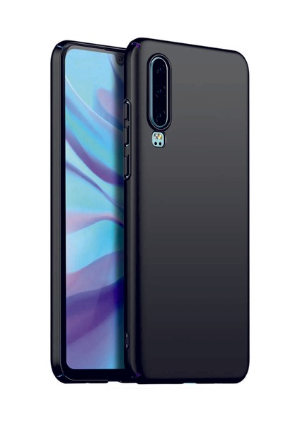 Huawei P30 Siyah Silikon Rubber Kılıf Arka Kapak Siyah