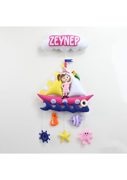 Zeynep Isimli Denizci Kız Bebek Odası Kapı Süsü