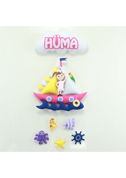 Hüma Isimli Denizci Kız Bebek Odası Kapı Süsü