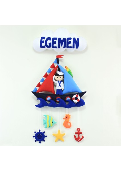 Egemen Isimli Denizci Bebek Odası Kapı Süsü
