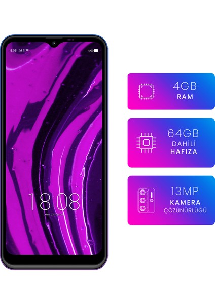 P13 Blue Max Pro Lite 4 GB Ram 64GB Mavi modelleri