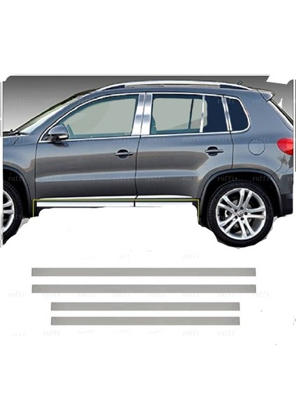 VW Tiguan Krom Yan Kapı Çıtası 4 Kapı 2007-2016 Paslanmaz Çelik