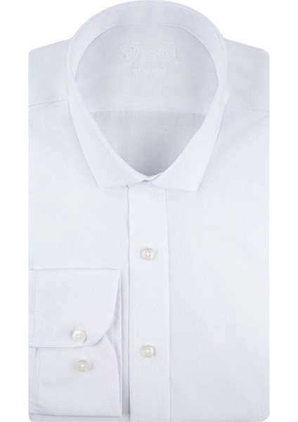 Slim Fit Beyaz Erkek Gömlek