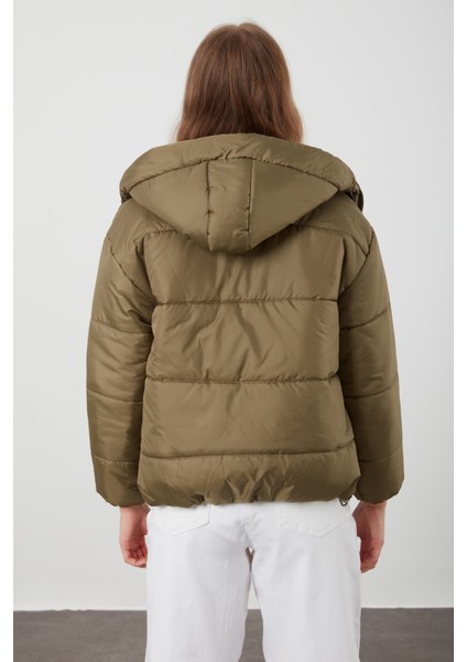 Tena Moda Kadın Haki Kapüşonlu Anorak Yanları Stoplu Mont indirimleri