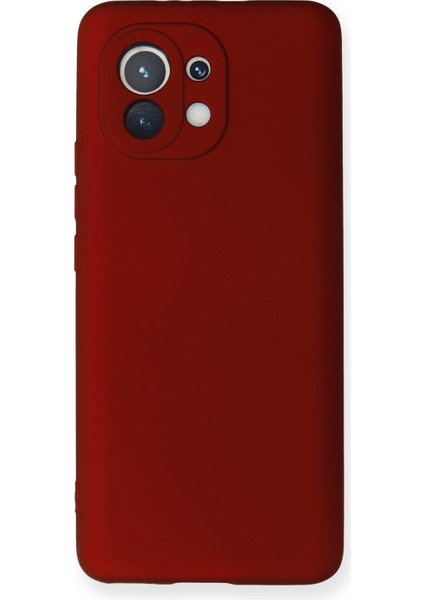 Xiaomi Mi 11 Kılıf Yumuşak Dokulu Silikon - Bordo