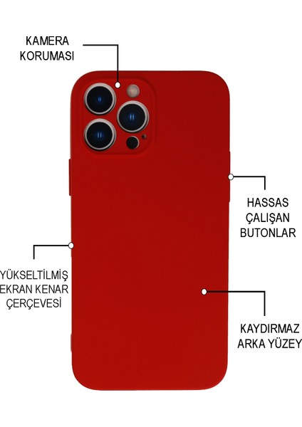 Apple iPhone 13 Pro Kapak Içi Kadife Kamera Korumalı Lansman Silikon Kılıf - Lila
