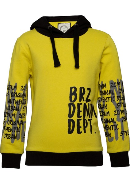 Sarı Renk Baskılı Erkek Çocuk Kapüşonlu Sweatshirt fiyatları