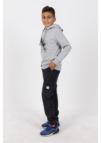 Kayakçı Baskılı Kapüşonlu Sweatshirt Erkek Çocuk modelleri
