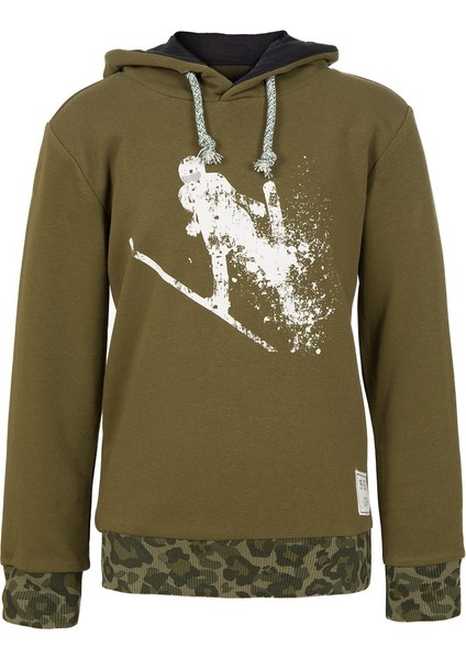 Kayakçı Baskılı Kapüşonlu Sweatshirt Erkek Çocuk fiyatları