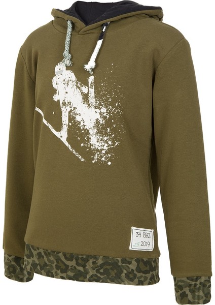 Kayakçı Baskılı Kapüşonlu Sweatshirt Erkek Çocuk modelleri