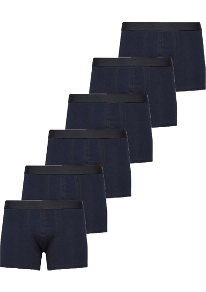 Erkek Premium Likralı 6'lı Boxer Lacivert