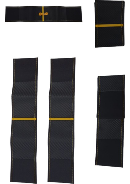 Renault Laguna 2 2001-2007 Direksiyon Kılıfı Carbon ve Akantara Sarı Yüzük