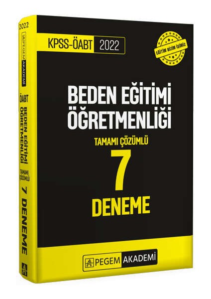 2022 ÖABT Beden Eğitimi Öğretmenliği Tamamı Çözümlü 7 Deneme