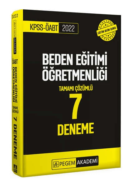 Pegem Akademi Yayıncılık 2022 ÖABT Beden Eğitimi Öğretmenliği Tamamı Çözümlü 7 Deneme