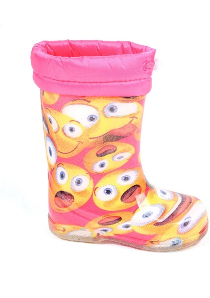 21-14 Srb Pembe Emoji Kürklü Kız Çocuk Çizme