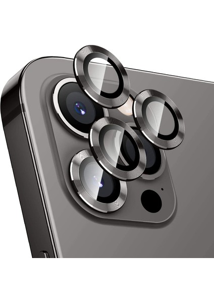 Casestreet Apple Apple iPhone 13 Pro Max Kamera Metal Cam Lens Koruyucu Siyah