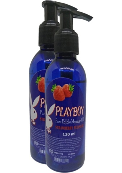 Pure Edible Massage Oil 120ML Çilek Aromalı Masaj Yağı 2 Adet