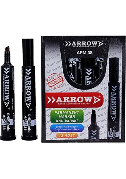 Koli Kalemi Kesik Uç Siyah 12 Adet